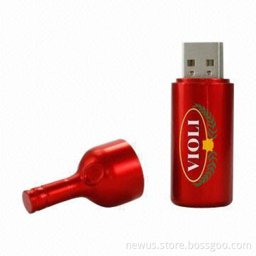 Plastic USB flash drive, art style, bottle shape, 512MB to 32GB available